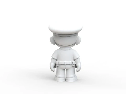 Cartoon Policeman 3D Printable 3D print model 3D Print Model