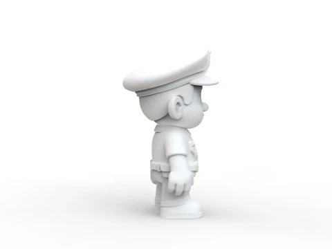 Cartoon Policeman 3D Printable 3D print model 3D Print Model