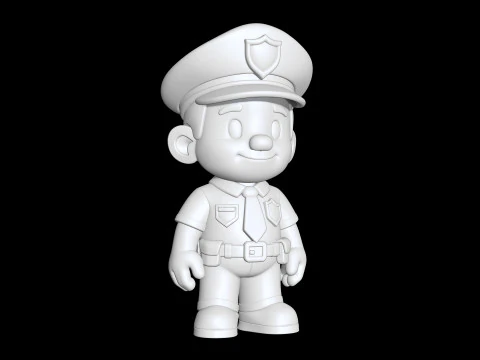 Cartoon Policeman 3D Printable 3D print model 3D Print Model