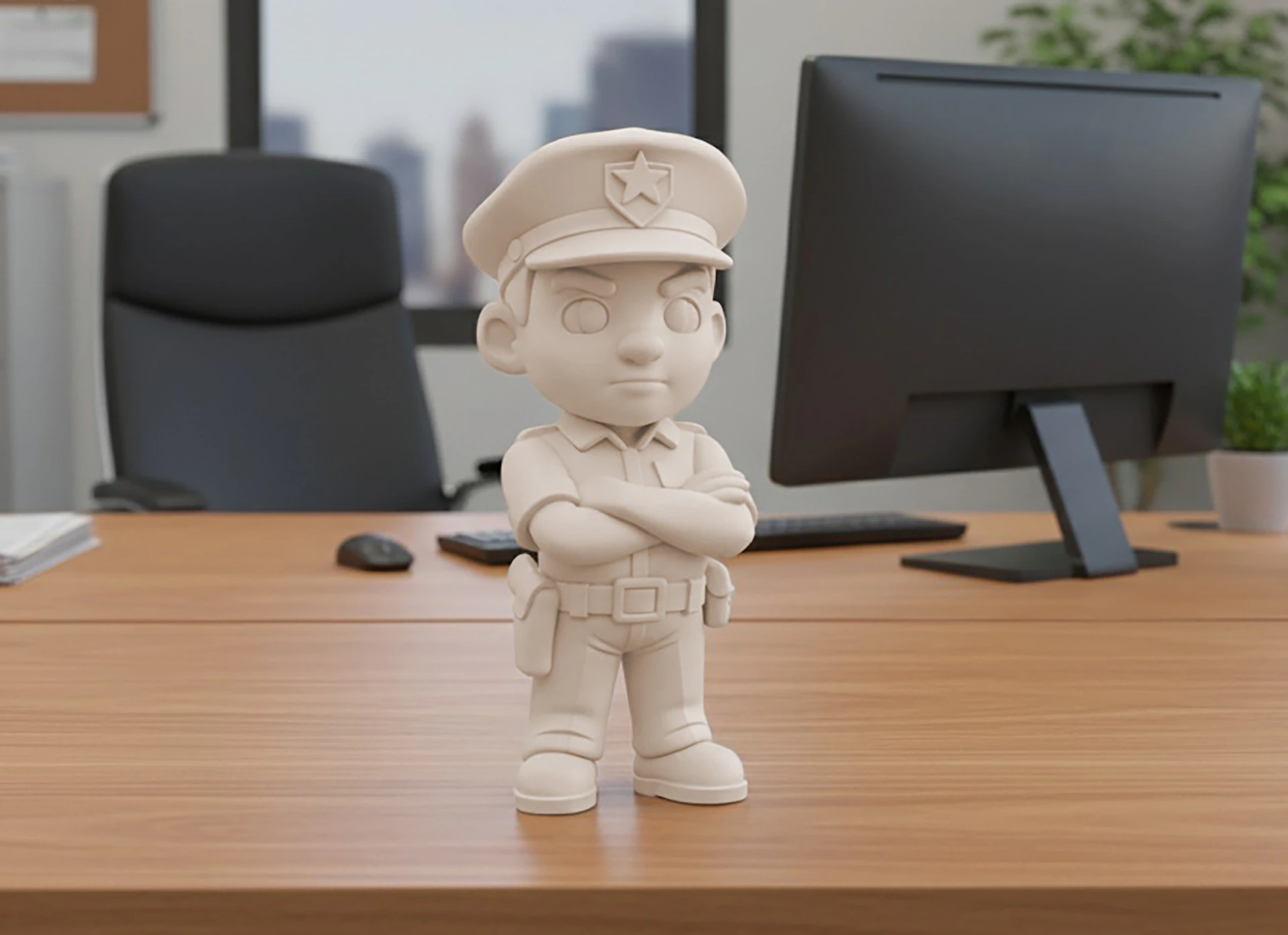 Cartoon Policeman 3D Printable 3D print model 3D Print Model .c4d .max .obj .3ds .fbx .stl .blend