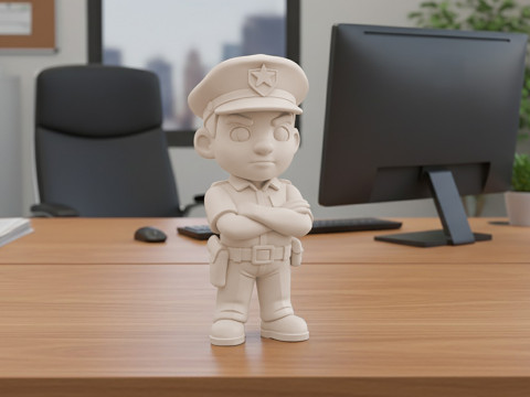 Cartoon Policeman 3D Printable 3D print model 3D Принт Модель