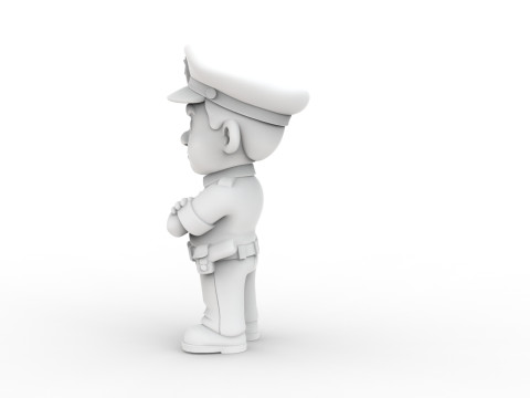 Cartoon Policeman 3D Printable 3D print model Modelo de impresión 3D