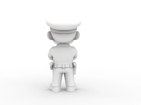 Cartoon Policeman 3D Printable 3D print model 3D Print Model
