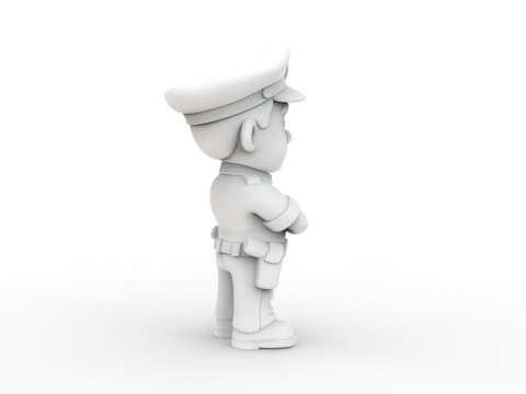 Cartoon Policeman 3D Printable 3D print model Modelo de impresión 3D