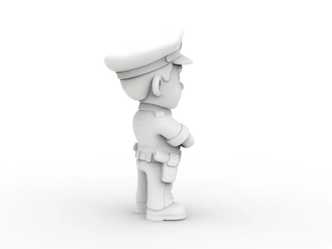 Cartoon Policeman 3D Printable 3D print model 3D Print Model