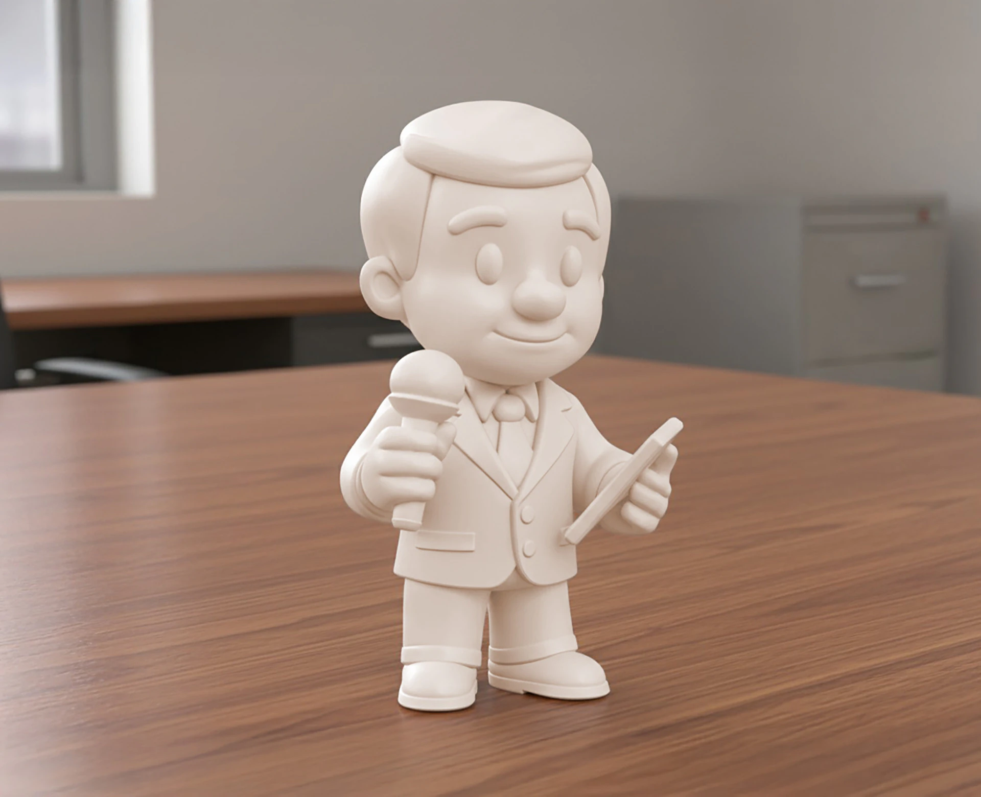 Cartoon Reporter 3D Printable 3D print model 3D Print Model .c4d .max .obj .3ds .fbx .stl .blend 