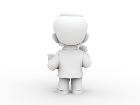 Cartoon Reporter 3D Printable 3D print model 3D Print Model