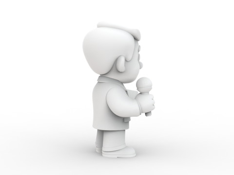 Cartoon Reporter 3D Printable 3D print model 3D Print Model