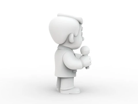 Cartoon Reporter 3D Printable 3D print model 3D Print Model