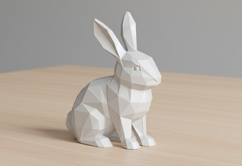Low-Poly Rabbit 3D Printable 3D print model 3Dプリントモデル .c4d .max .obj .3ds .fbx .stl .blend 