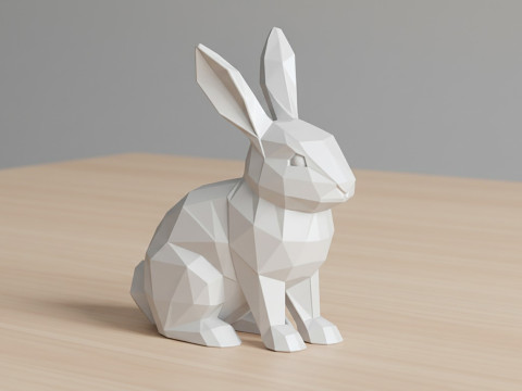 Low-Poly Rabbit 3D Printable 3D print model Modelo de impresión 3D
