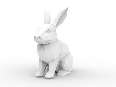 Low-Poly Rabbit 3D Printable 3D print model 3Dプリントモデル