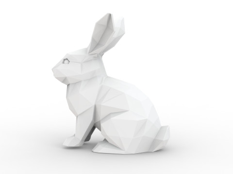 Low-Poly Rabbit 3D Printable 3D print model 3Dプリントモデル