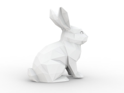 Low-Poly Rabbit 3D Printable 3D print model 3Dプリントモデル