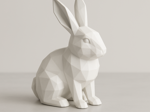 Low-Poly Rabbit 3D Printable 3D print model 3Dプリントモデル