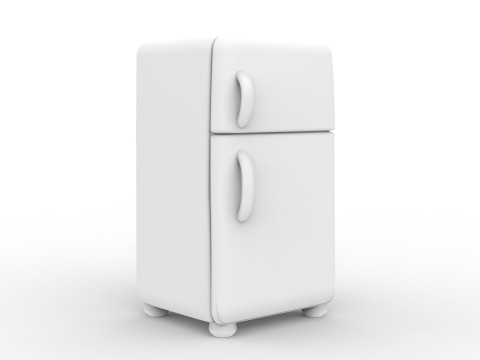 Retro Refrigerator 3D Printable 3D print model Model Cetak 3D