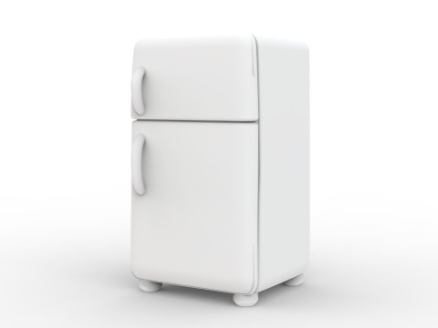 Retro Refrigerator 3D Printable 3D print model Model Cetak 3D