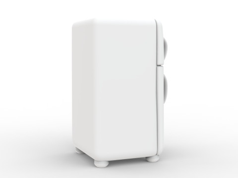 Retro Refrigerator 3D Printable 3D print model Model Cetak 3D