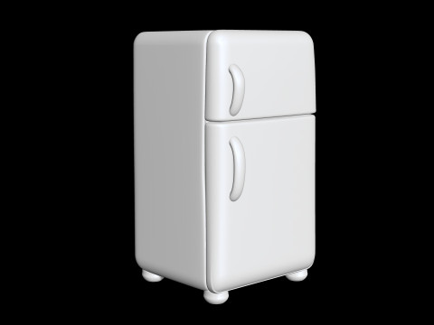 Retro Refrigerator 3D Printable 3D print model Model Cetak 3D
