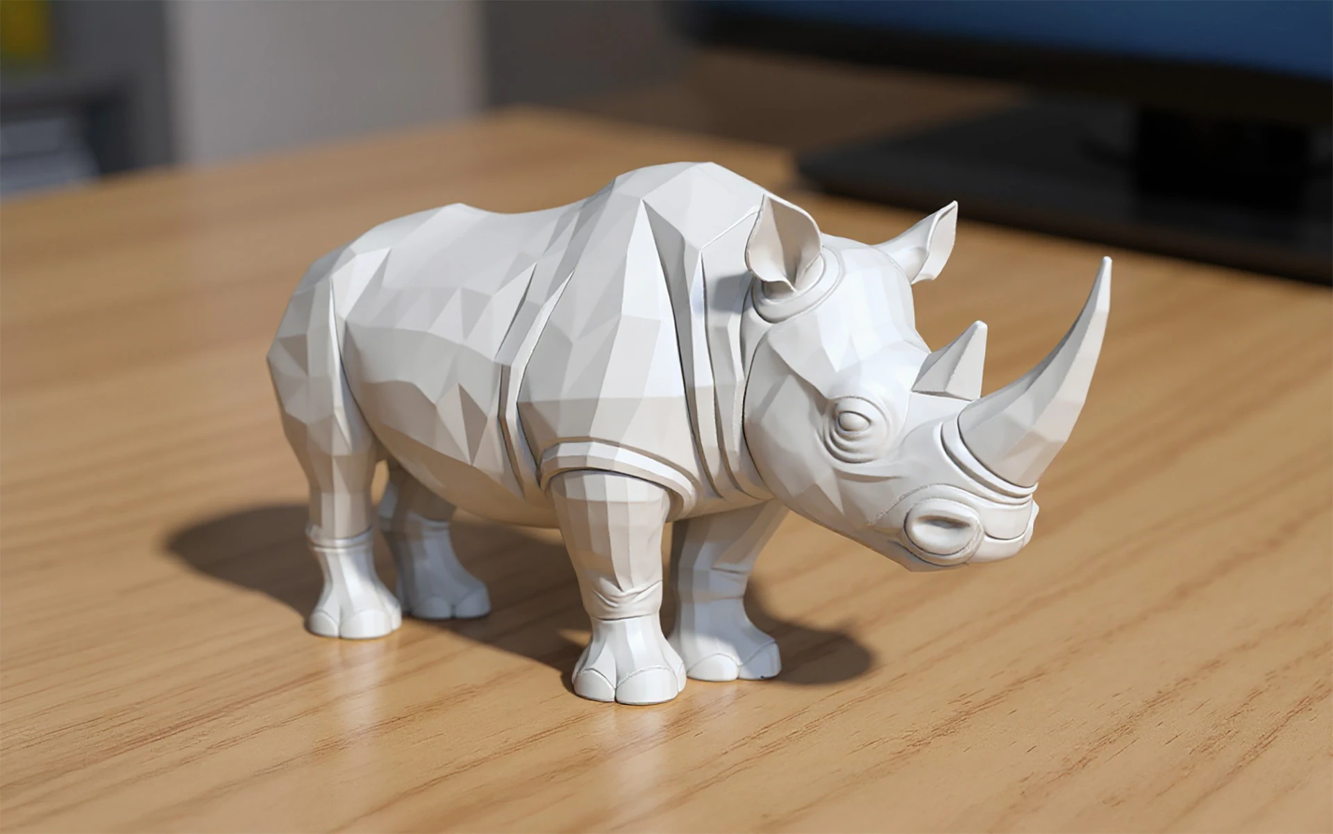 Low-Poly Rhino 3D Printable 3D print model 3D Print Model .c4d .max .obj .3ds .fbx .stl .blend