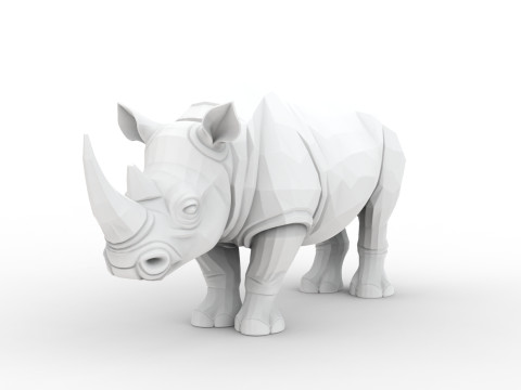 Low-Poly Rhino 3D Printable 3D print model Modelo de Impressão 3D