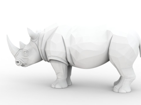 Low-Poly Rhino 3D Printable 3D print model Modelo de Impressão 3D