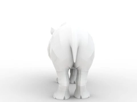 Low-Poly Rhino 3D Printable 3D print model 3D Print Model
