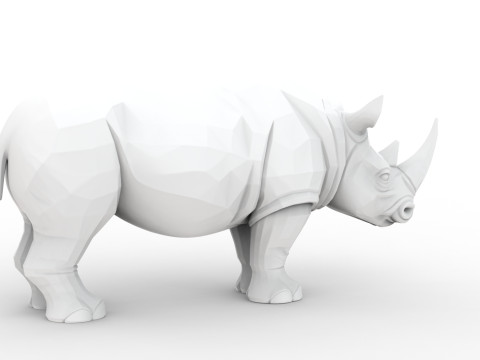 Low-Poly Rhino 3D Printable 3D print model Modelo de Impressão 3D