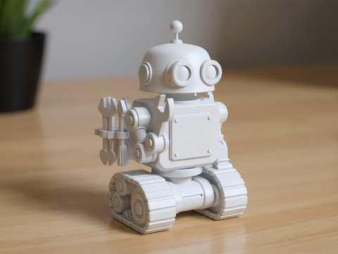 Cartoon Robot 3D Printable 3D print model 3D Принт Модель