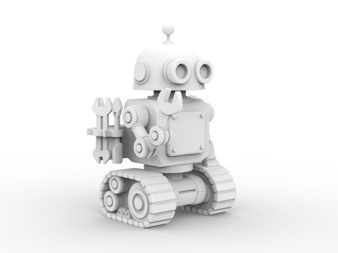 Cartoon Robot 3D Printable 3D print model 3D Принт Модель