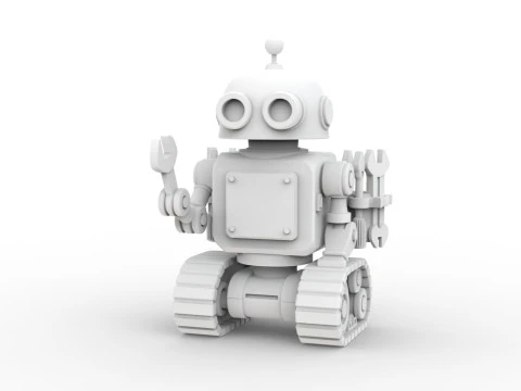 Cartoon Robot 3D Printable 3D print model 3D Print Model