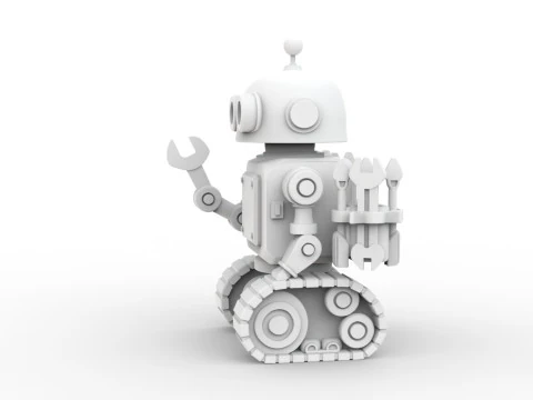 Cartoon Robot 3D Printable 3D print model 3D Print Model