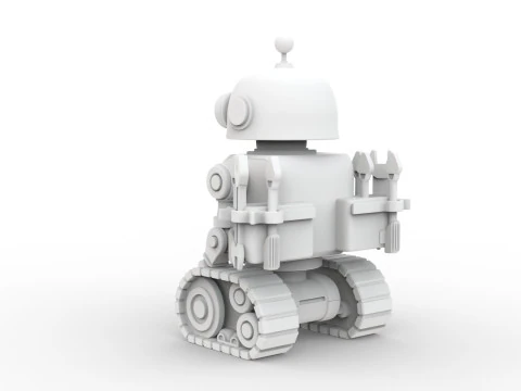Cartoon Robot 3D Printable 3D print model 3D Print Model