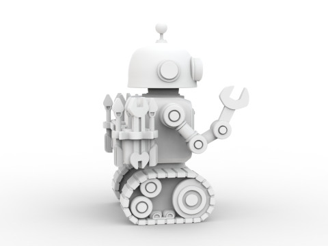 Cartoon Robot 3D Printable 3D print model 3D Принт Модель