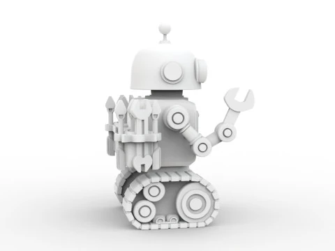 Cartoon Robot 3D Printable 3D print model 3D Print Model