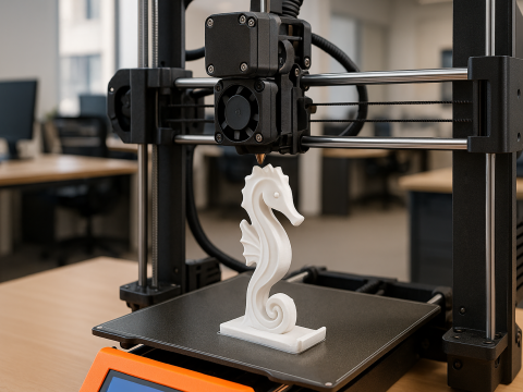 Seahorse Statue 3D Printable 3D print model Modelo de Impressão 3D