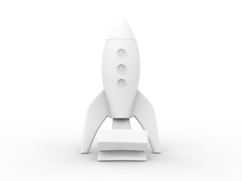 Cartoon Rocket 3D Printable 3D print model Model Cetak 3D