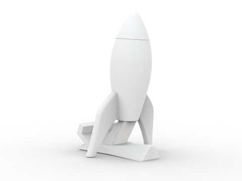 Cartoon Rocket 3D Printable 3D print model Model Cetak 3D