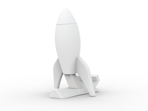Cartoon Rocket 3D Printable 3D print model Model Cetak 3D
