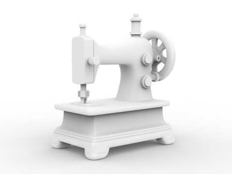 Low-Poly Sewing Machine 3D Printable 3D print model 3D 打印模型