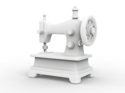 Low-Poly Sewing Machine 3D Printable 3D print model 3D 打印模型