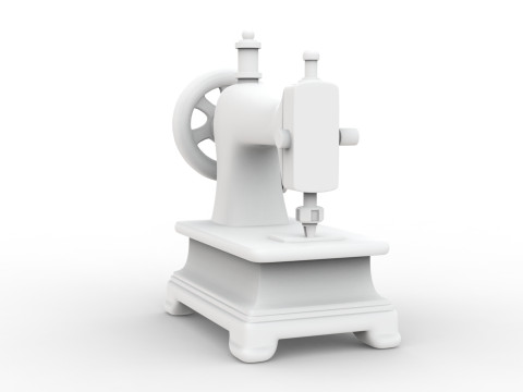 Low-Poly Sewing Machine 3D Printable 3D print model 3D 打印模型