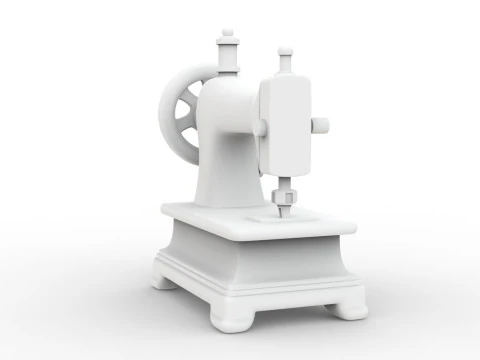 Low-Poly Sewing Machine 3D Printable 3D print model 3D Print Model