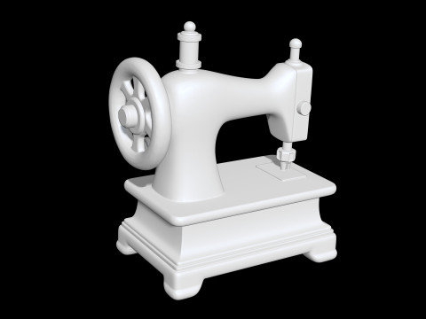 Low-Poly Sewing Machine 3D Printable 3D print model 3D 打印模型