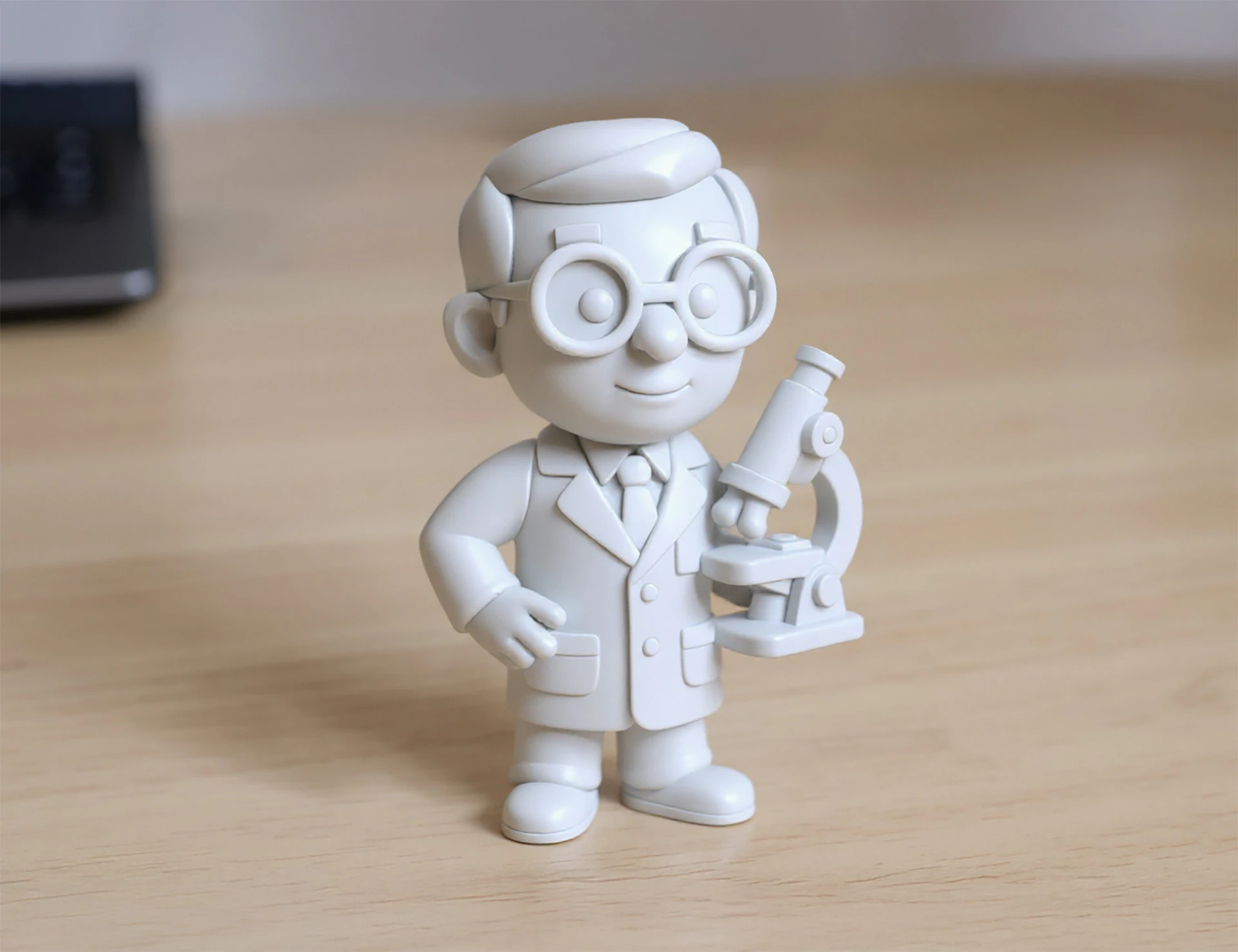 Scientist with Microscope 3D Printable 3D print model 3D Print Model .c4d .max .obj .3ds .fbx .stl .blend 
