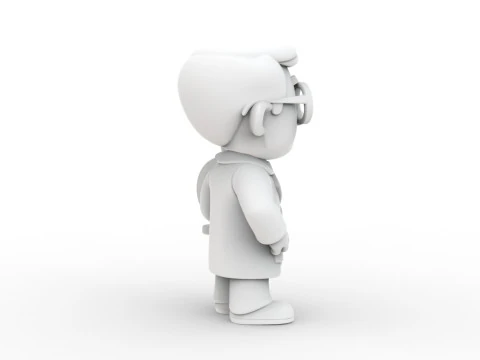 Scientist with Microscope 3D Printable 3D print model 3D Print Model