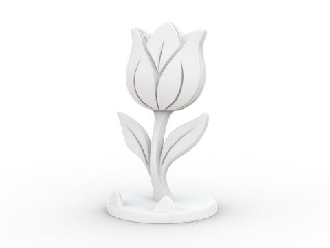Tulip Flower 3D Printable 3D print model 3D प्रिंट मॉडल