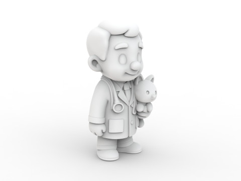 Cartoon Veterinarian 3D Printable 3D print model 3D 打印模型