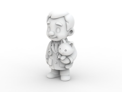 Cartoon Veterinarian 3D Printable 3D print model 3D 打印模型