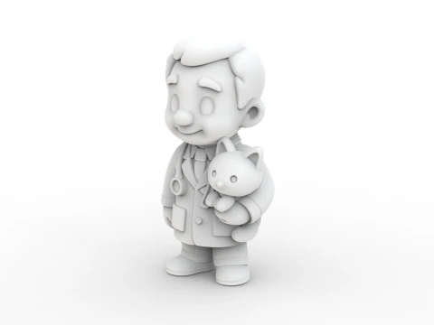 Cartoon Veterinarian 3D Printable 3D print model 3D Print Model